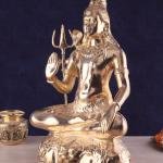 Pure Brass Lord Shiva Statue | 23" x 14.5" x 10" | 16.5 kg | Glossy Lacquer Finish | Mahadev on Tiger Throne | Sacred Hindu Art | Jaipurio